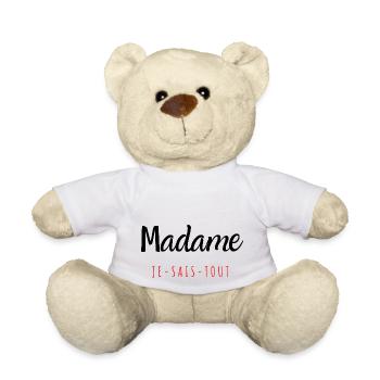 Madame je sais tout - Nounours - blanc - Devant