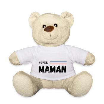 super maman - Nounours - blanc - Devant