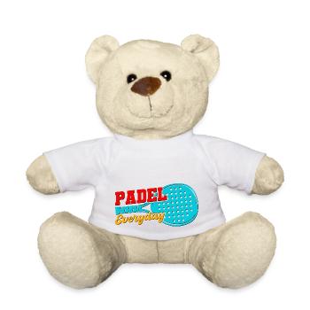 Padel Paddle Racket Tennis Sport I Gift - Teddy Bear - white - Front
