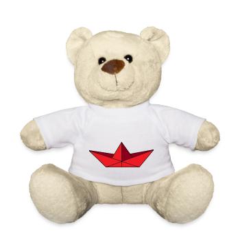 Papierschiff rot - Teddy - Weiß - Vorne