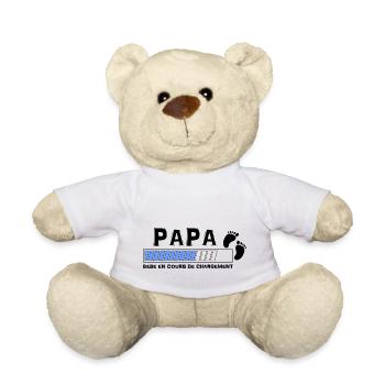 bébé en cours de chgt papa bleu - Nounours - blanc - Devant