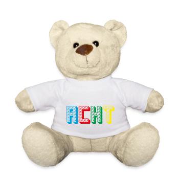 8 Jahre Geburtstag Bausteine Kinder Junge Mädchen - Teddy - Weiß - Vorne