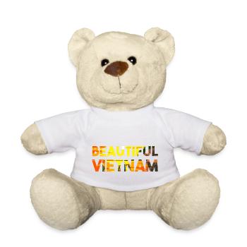 Vietnam Viet Bauern Reisfeld Flagge I Geschenk - Teddy - Weiß - Vorne