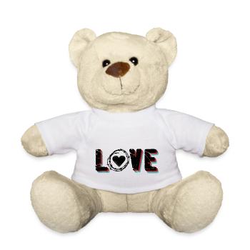 Amour amour avec fil de fer barbelé - Nounours - blanc - Devant