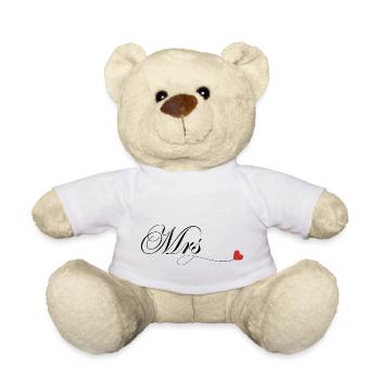 Passendes personalisiertes Paar T-Shirt Herr und Frau - Teddy - Weiß - Vorne