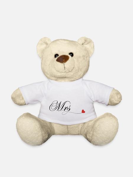 Matching personalized couple T-shirt Mr and Mrs - Teddy Bear - white