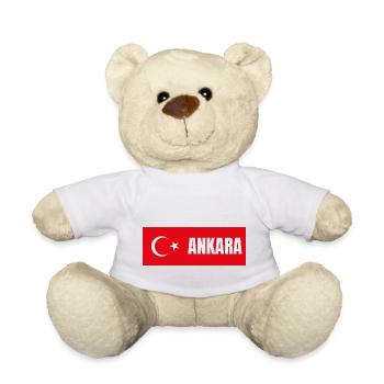 Ville d’Ankara en drapeau turc - Nounours - blanc - Devant