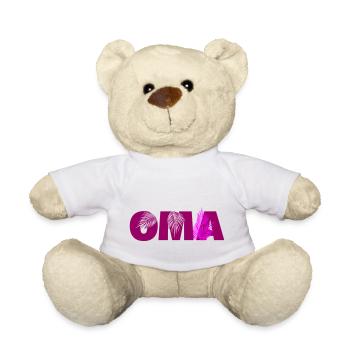 Oma Palm Schrift Schriftzug - Teddy - Weiß - Vorne