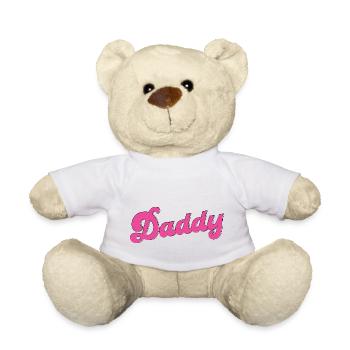 Gay Pride LGBT Pink Bear Gay Daddy - Teddy Bear - white - Front