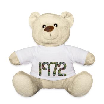 1972 vintage rétro des années 70 50 né fête d’anniversaire - Nounours - blanc - Devant