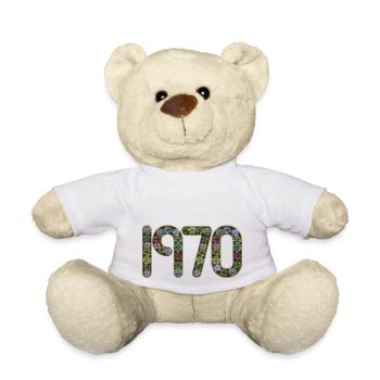 années 1970 vintage rétro des années 70 des années 50 né anniversaire année fête - Nounours - blanc - Devant