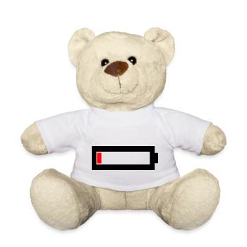 Batterie vide - Nounours - blanc - Devant