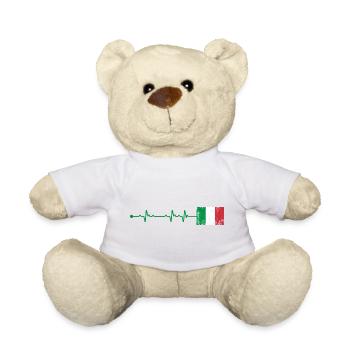 Italy Flag Heartbeat - Teddy Bear - white - Front