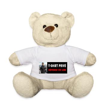 T shirt privé, police ! Défense de lire. - Nounours - blanc - Devant