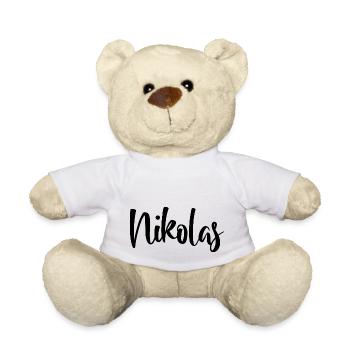 Nom - Nikolas - Nounours - blanc - Devant