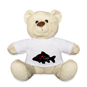 I love Carp black - Teddy Bear - white - Front