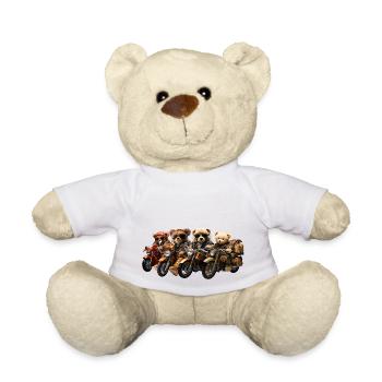 Motorcycling, freedom on two wheels - Teddy Bear - white - Front