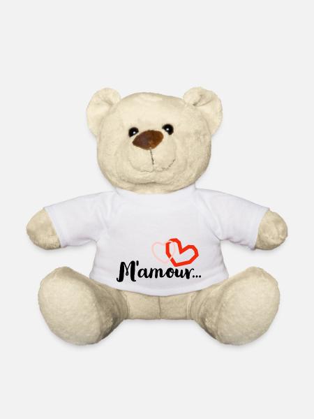 Mon amour - Nounours - blanc