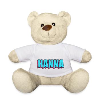 Motif du nom : Hanna - Nounours - blanc - Devant
