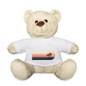 Retro Sonnenuntergang Palmen - Teddy - Weiß - Vorne
