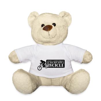 Funny Bicycle Saying - Teddy Bear - white - Front