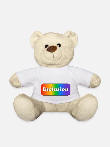 Inklusion Regenbogen - Teddy - Weiß