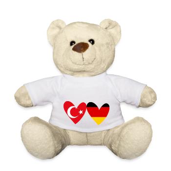 Germany Turkey Friendship Heart German Turkey - Teddy Bear - white - Front