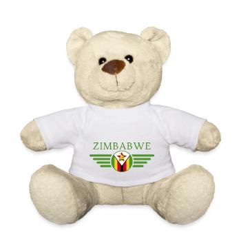 J’aime le Zimbabwe, T-shirt design de style élégance - Nounours - blanc - Devant