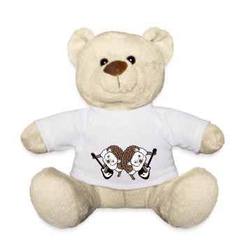 2 hérisson mignon deux amis guitare jouer groupe équipe - Nounours - blanc - Devant
