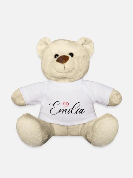 emilia name herz - Teddy - Weiß