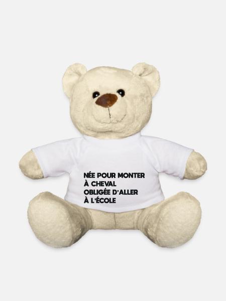 née pour monter à cheval - Nounours - blanc