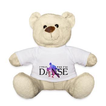 J’peux pas j’ai danse - idée cadeau humour - Nounours - blanc - Devant