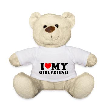 i love my girlfriend - Nounours - blanc - Devant