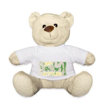 Peinture abstraite zen attitude, vert, bouddhisme - Nounours - blanc - Devant