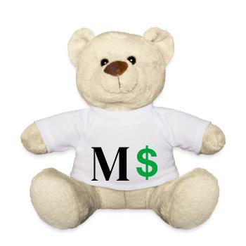 Lettre m dollar - Nounours - blanc - Devant