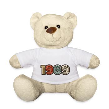 1969 retro vintage - Teddy Bear - white - Front