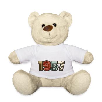 1957 retro vintage - Teddy Bear - white - Front
