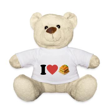 I Love Baklava - Dessert - Saying - Teddy Bear - white - Front