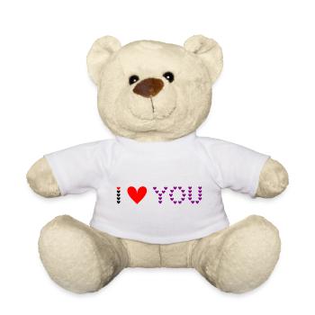 I love you - Herzmuster - Teddy - Weiß - Vorne
