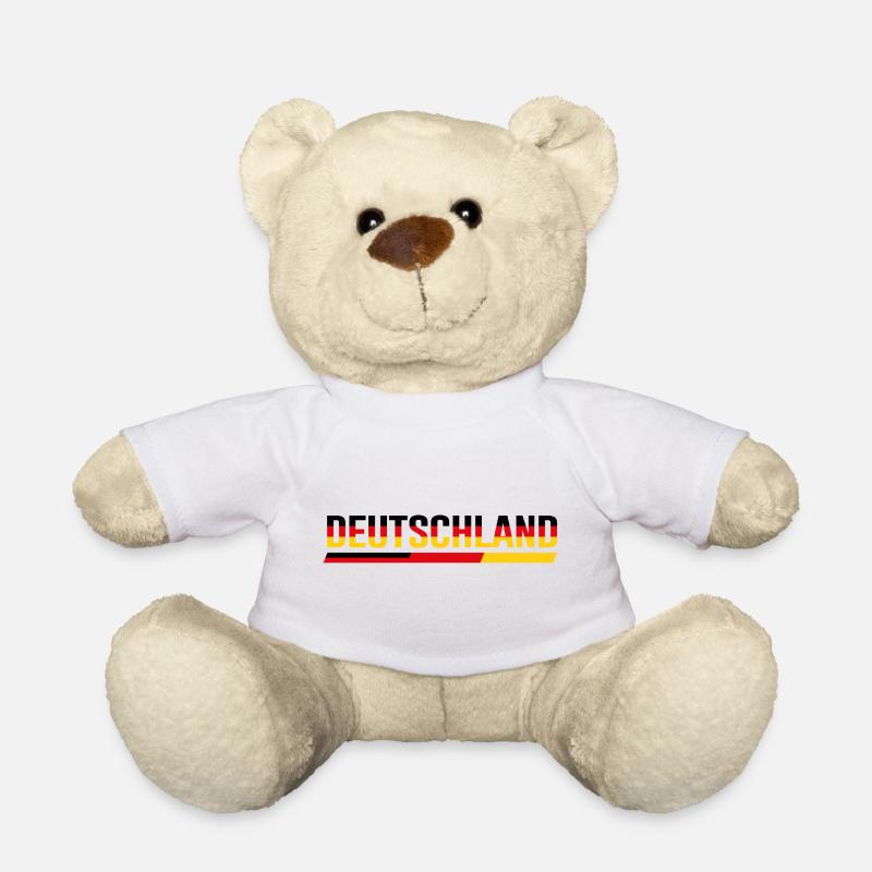 DEUTSCHLAND – Klassischer Flaggen-Schriftzug - Teddy - Weiß