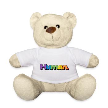 Typographie colorée de la fierté arc-en-ciel humaine - Nounours - blanc - Devant
