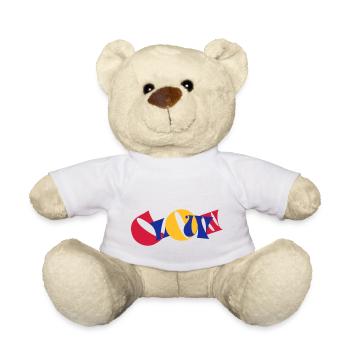 Clown Bunte Buchstaben Text Logo Witzig Lustig - Teddy - Weiß - Vorne