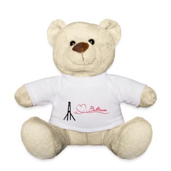 Baltrum mit Inselkirchturm - Teddy - Weiß - Vorne