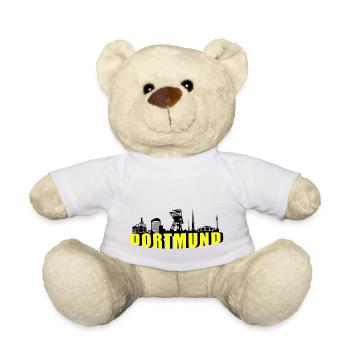 Dortmund Skyline in Schwarz Gelb 2 - Teddy - Weiß - Vorne