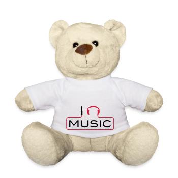I love music J´aime Music Plug casque le son Bass - Nounours - blanc - Devant