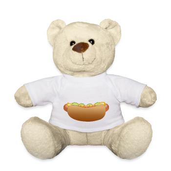 hotdog hamburger fast food cheeseburger4 - Teddy Bear - white - Front