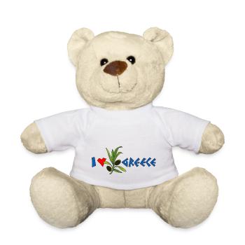 Ich liebe Griechenland mit Olivenbäumen - Teddy - Weiß - Vorne