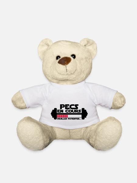 pecs en cours,citations,message,muscu - Nounours - blanc