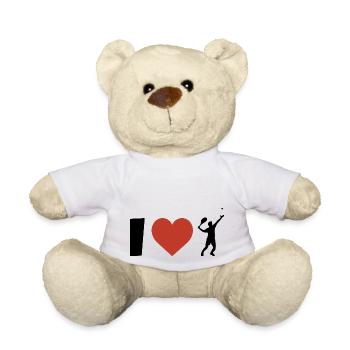 tennis i love i body tennis heart tennis - Teddy Bear - white - Front