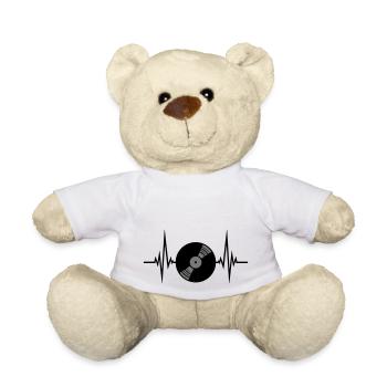 vinyl plate pulse heartbeat frequency play party f - Teddy Bear - white - Front